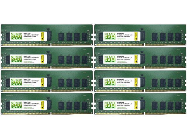 128GB 8x16GB DDR4-3200 PC4-25600 1Rx4 RDIMM ECC Registered Memory by