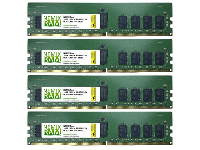 NEMIX RAM 64GB 4x16GB DDR4-2666 PC4-21300 1Rx4 ECC Registered Memory