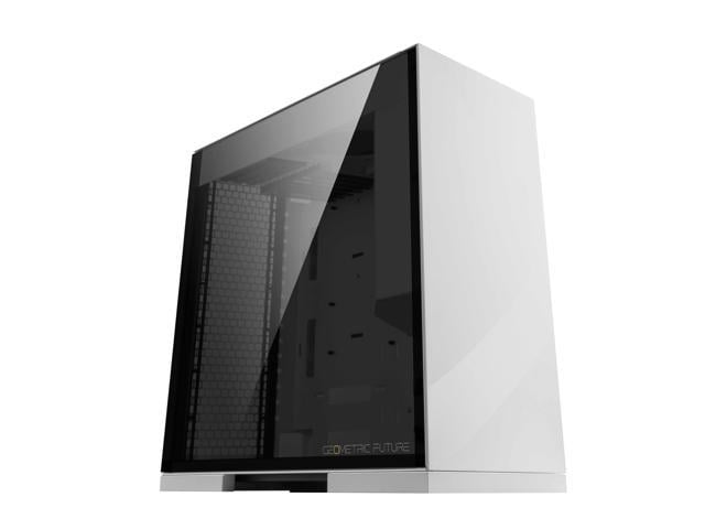 Geometric Future M8 Lohan White Mid Tower E-ATX/ATX Gaming Case, 4mm Glass/ 1.0 mm Steel with Vertical Air Duct design, Support  420/360 Radiator, Vertical GPU Mount, GEO-M8-LOW (PC Case ONLY)