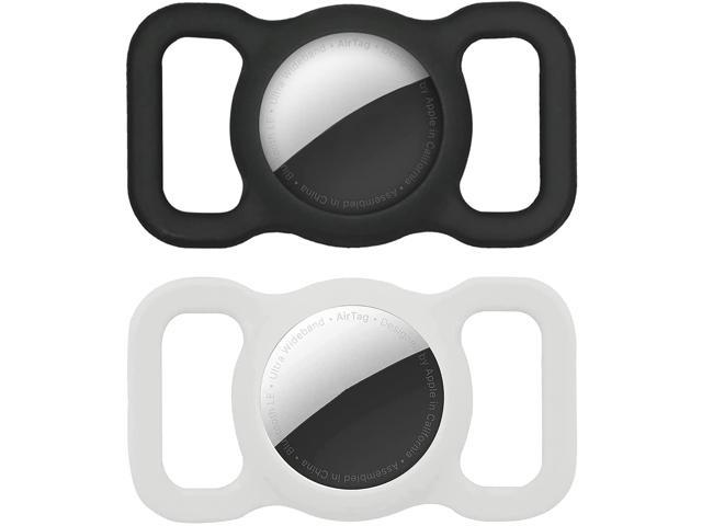 Black Air Tag Dog Collar Pet Air Tags Case Cover Soft Silicone Fibuntun Air Tag Holder Compatible with Apple Airtag Case 