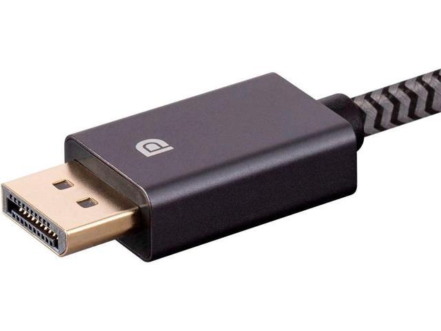 3D Video Monoprice DisplayPort 1.4 EasyPlug Nylon Braided Cable 10 Feet DSC 1.2 8K@60Hz DPCP Up to 32.4 Gbps HDCP Gray HBR3 