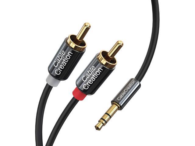 Left/Right Male Premium Audio Cable 6ft 1/4" TRS Stereo Female to 2-RCA 