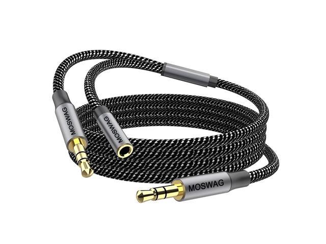 MOSWAG 10FT/3Meter 3.5mm Audio Cable Male to Male 4 Pole Audio Cable Stereo Aux Cable Auxiliary Cable Aux Cord for Headphones,PS4,Smartphone,Tablets,Headset,PC,Laptop and More