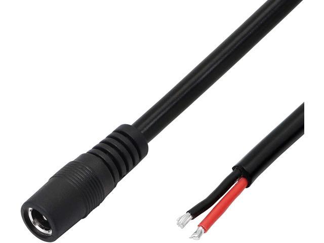 3FT 12V DC Power Cable 5.5mm x 2.1mm Male Plug to Bare Wire Open End, 16AWG  24V DC Power Supply Repair Cable for CCTV Security Camera LED Strip Light
