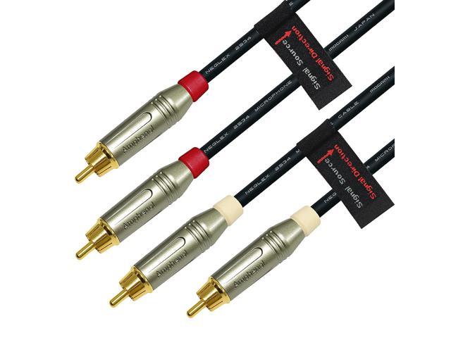 Using Mogami 2534 Wire and Amphenol ACPR Die-Cast Directional Quad High-Definition Audio Interconnect Cable Pair Custom Made by WORLDS BEST CABLES Gold Plated RCA Connectors 0.5 Foot