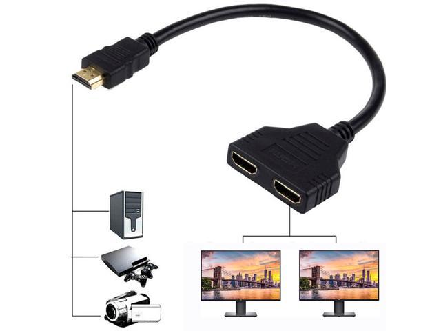 HDMI Cable Splitter 1 in 2 Out HDMI Adapter Cable HDMI Male to Dual HDMI Female 1 to 2 Way for HDMI HD LED TV ps3 Two Out Signal One in Support Two TVs at The Same Time 