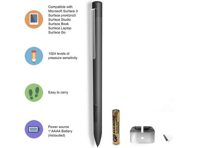 Blue 1024 Level Pressure Sensitivity with MPP Certificate-Black Active Stylus Pen for Microsoft Surface Go Pen 