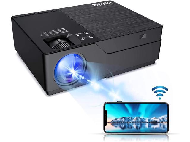JIMTAB M18 PRO Native 1080P Video Projector,WiFi HD Projector Support AV,VGA,USB,HDMI, Compatible with Xbox,Laptop,iPhone and Android for Academic Display and Home Theater (Metallic Black(M18 Pro))