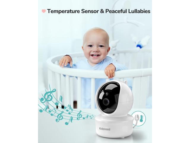 Large Screen Night Vision Kidsneed Video Baby Monitor with Remote Pan-Tilt-Zoom Camera and Audio Baby Monitor 960ft Range Two Way Talk Lullabies Temperature Display VOX Mode 
