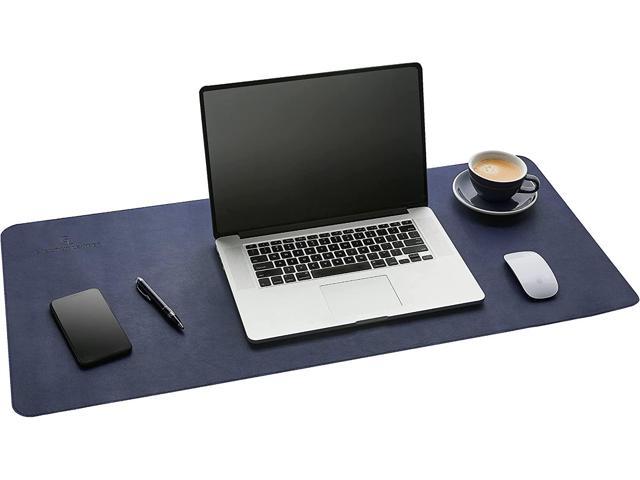 Aelfox Cork & Leather Desk Pad 31.5 x 15.7 inches, Black/Cork Smooth Extended Large Mouse Pad Desk Accessories Natural Office Desk Mat Double-Sided Use