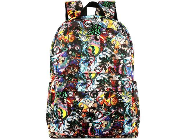 Demon Slayer Backpack Schoolbag Canvas Laptop Backpack Notebook Bag Leisure Backpack for Animation Fans 