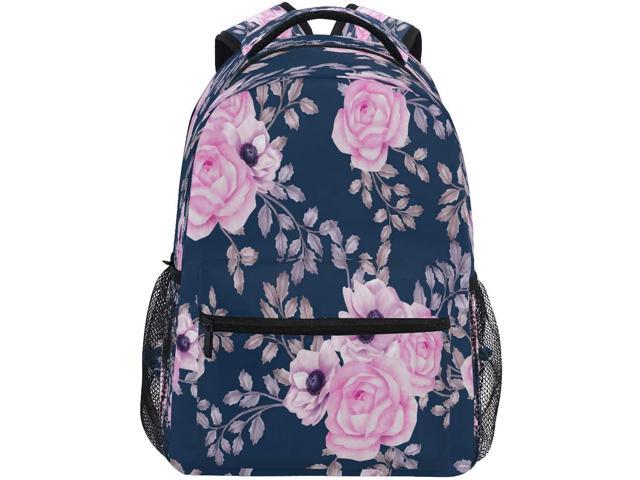 Wildflower Peony Watercolor School Bookbags Computer Daypack for Travel Hiking Camping Laptop Backpack Boys Grils