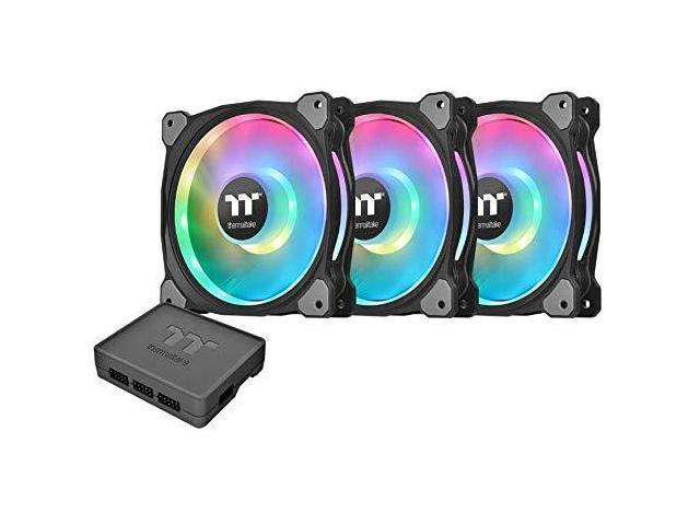 Thermaltake Riing Duo 140mm 16.8 Million RGB Color (Alexa, Razer Chroma) Software Enabled 18 Addressable LED 9 Blades Hydraulic Bearing Case/Radiator Fan, 3-Fan Pack, CL-F078-PL14SW-A