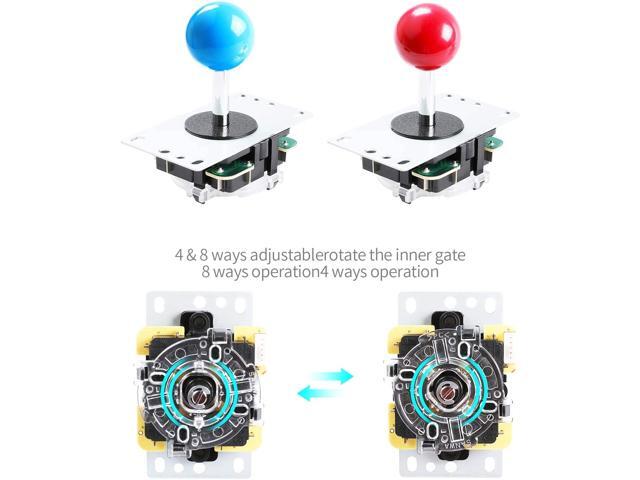 PS3 MAME 4 x Zero Delay USB-Encoder mit M/ünz- und Spieleraufklebern f/ür PC 4 x Joysticks Raspberry Pi Hikig 4-Spieler LED DIY Arcade Kit 40 x LED Arcade Buttons
