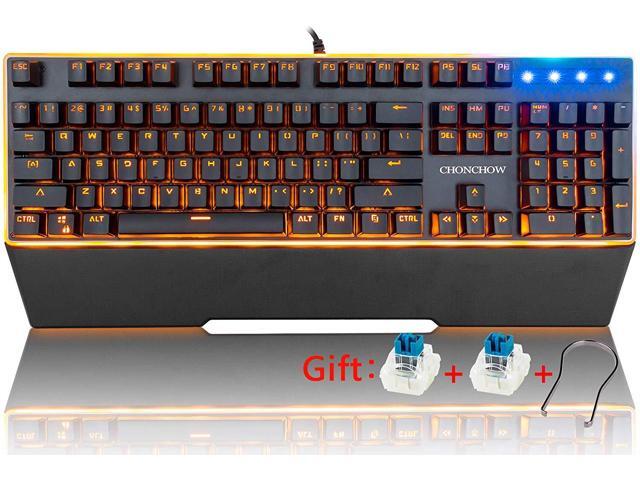 QLPP RGB Mechanical Keyboard,Gaming Mechanical Keyboard Backlit Keyboard 104key for PC//Mac//iPad//iPhone//Smartphone//Laptop