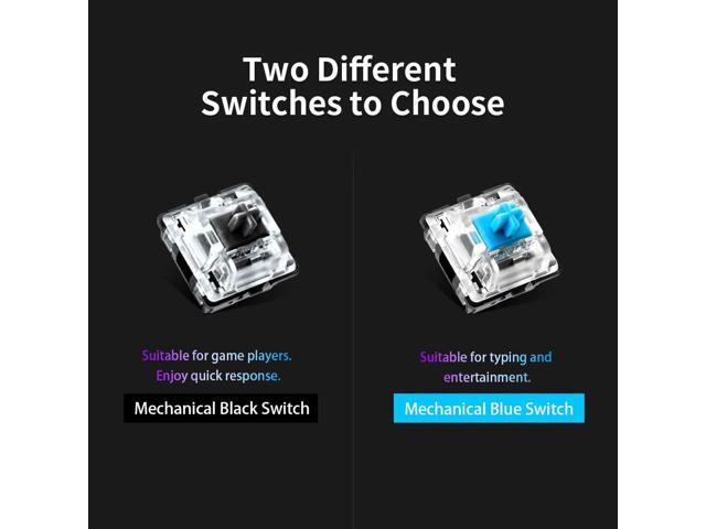 HLOIPYUR Mechanical Gaming Keyboard N-Key Rollover 108 Keys 9 Touch Keys RGB Backlight Blue//Black Switch Wired Keyboard