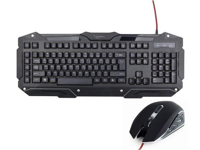 Gembird LED USB Gaming Keyboard with 3 Adjustable Backlight (KB-UMGL-01) Programmable Illuminated Blue Red Purple and Gembird... 