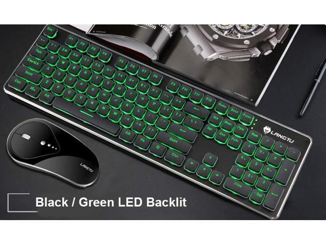 Cloudro Keyboard Mouse Set,2.4G Wireless Rechargeable LED Backlit USB Ergonomic Gaming Keyboard Mouse Sets White