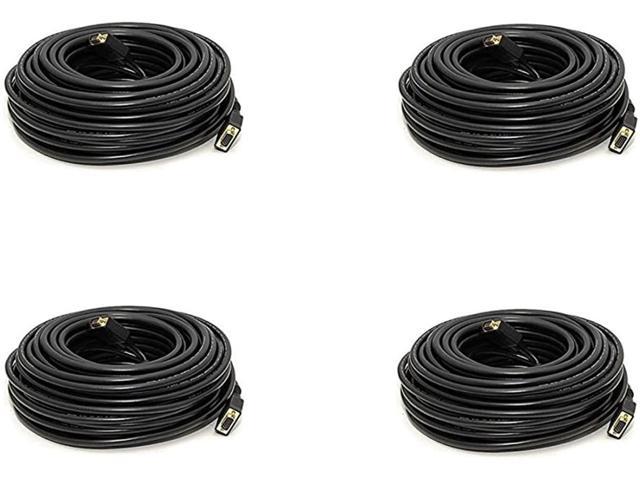 Black GOWOS SVGA Extension Cable with Ferrites HD15 Male to HD15 Female 3 Feet Coaxial Construction 50 Pack Double Shielded 