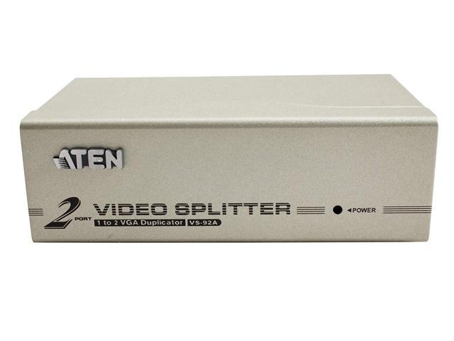 2 PORT VIDEO SPLITTER ATEN VS-92A 350 mhz bandwidth monitor signal booster 