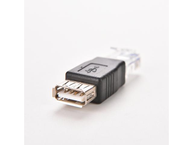 RJ45 Male to USB AF A Female Adapter Socket LAN Network Ethernet Router Plug CA 