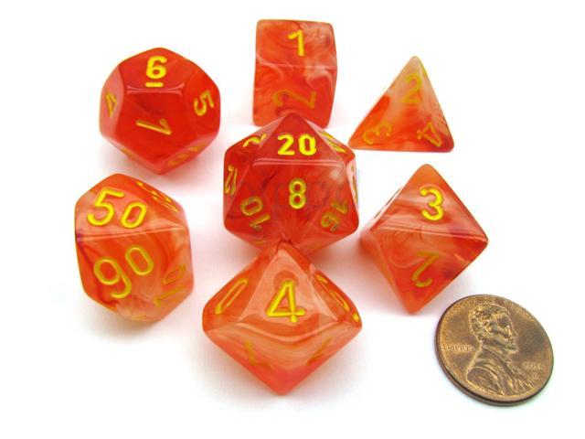 Gold Gemini Poly Dice 20 Die CHX LE823 Chessex Dice Sets Bag of 20 Black Red 