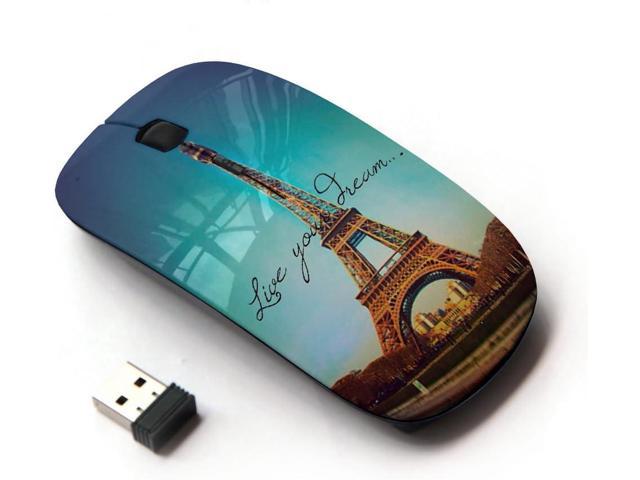 Graphic4You Live Your Dreams Paris Eiffel Tower Ergonomic Wireless Mouse with Nano Receiver