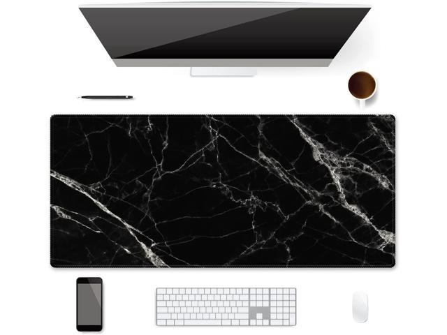 Black White Marble for Work/Game iDonzon Soft Cute Extra Large XXL Waterproof Desk Mouse Keyboard Mat with Non-Slip Rubber Base & Stitched Edges 35.4x15.7 inch 3mm Thick Extended Gaming Mouse Pad 