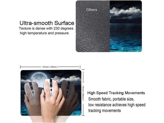 Ocean and Moon Mouse Pad Mouse Mat Square Waterproof Mouse Pad Non-Slip Rubber Base MousePads for Computer Laptop Men Women Kids Moon Illuminating The Clear Blue Ocean Design Mouse Pad 