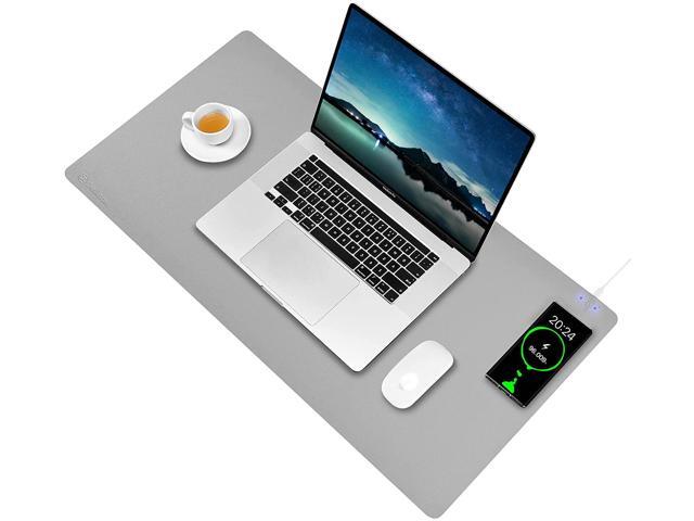 Triple Layers Extra Thick Jelison Leather Desk Pad Mat with 15W Wireless Charger Compatible with Apple/Google/LG Qi Devices L/R Charging Optional 36''x17'' … 36'' x 17'' Gray - Right Triple Layers Extra Thick Jelison Leather Desk Pad Mat with 15W Wireless Charger Compatible with Apple/Google/LG Qi Devices L/R Charging Optional 36''x17'' … 36'' x 17'' Gray - Right