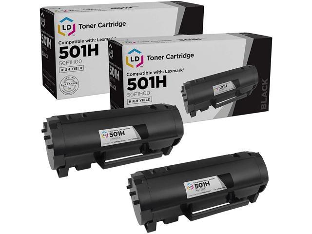 LD Compatible Toner Cartridge Replacement for Lexmark 501H 50F1H00 High Yield Black, 4-Pack
