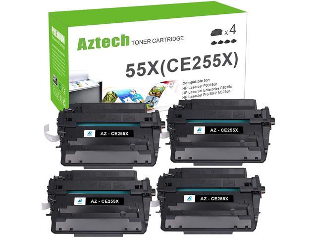 4 Pack Black 55A CE255A Compatible Toner Cartridge Replacement for HP Laserjet Pro MFP M521dn Pro MFP M521dw P3015d P3015n P3015dn P3015x Printers Toner Cartridge. 