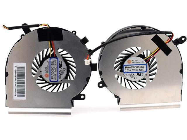 Laptop CPU Cooling Fan 3-Pin 3-Wire for MSI GE62 GE72 PE60 PE70 GL62 GL72 Series AAVID THERMALLOY PAAD06015SL 0.55A 5VDC 