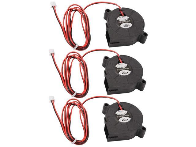 3pcs Brushless DC 12V 0.18A 5015 Cooling Blower Exhaust Turbo Fan 50x15mm 2- Pin For 3D Printer Computer