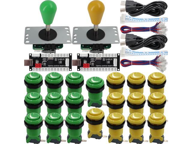 ブラウン×ピンク SJ@JX Arcade Player Game Controller Stick DIY Kit LED Buttons  Chrome Paint MX Microswitch Way Joystick USB Encoder Cable for PC MAME  Ras