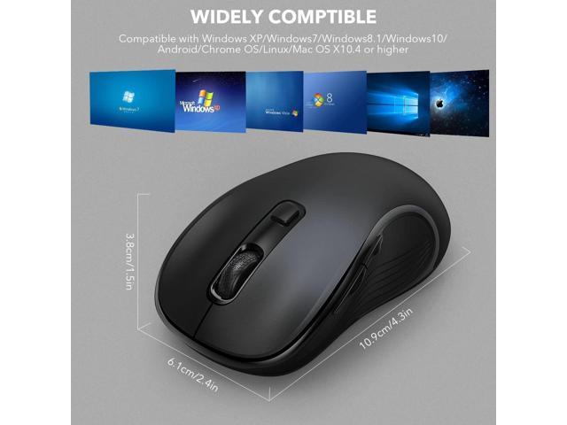 Laptop 3 Level DPI Wireless Mouse for Computer Dim Black Desktop Quiet Keyboard Mouse Set AHGUEP 2.4G USB Full-Sized Keyboard Mouse Combo Mac PC Wireless Keyboard and Mouse 