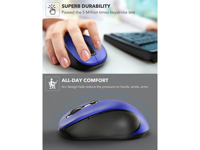 Wireless Mouse for Laptop, Trueque 2.4GHz Ergonomic Computer Mouse with 3  Adjustable DPI Levels, Page Up & Down Buttons, USB Mouse for Chromebook,  PC, 