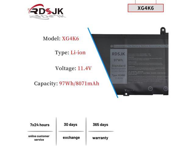 Xg4k6 01rr3 F8cpg 5xj6r Laptop Battery For Dell Xps 17 9700 9710 9720 9730 Precision 5750 5760 0653