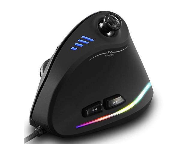 Evesky Vertical Gaming Mouse Wired With Rocker 11 Programmable Buttons Dpi Adjustable For Pc Fps Games Mac Usb Black Newegg Com