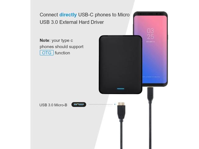 Gen2/ 10Gbps Generic USB C to Micro B 3.0 Cable 1ft USB 3.1 External Hard Drive Cable Compatible with MacBook Pro 