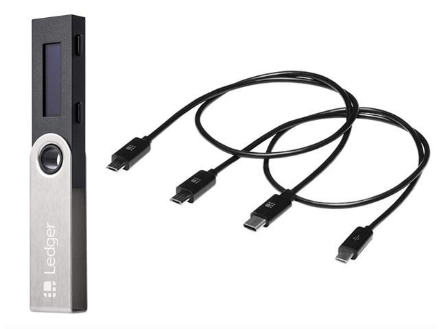 Ledger Nano S + Ledger On-The-Go Cable Kit Bundle - The Best Crypto Hardware Wallet - Secure and Manage Your Bitcoin, Ethereum, ERC20 and Many Other Coins