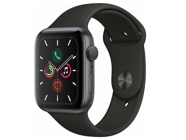 Apple Watch Series 5 44mm GPS - Space Gray Aluminum Case - Black Sport Band (2019) - Good Condition