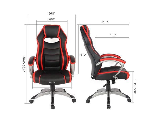 Proht High Back Executive Office Desk Chair Racing Style Black Red 05165 Newegg Com