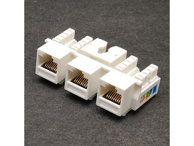 10 Units - Cat5e Wall Keystone Plug Wall Jack,RJ45 Module,Cat5 Cat5e