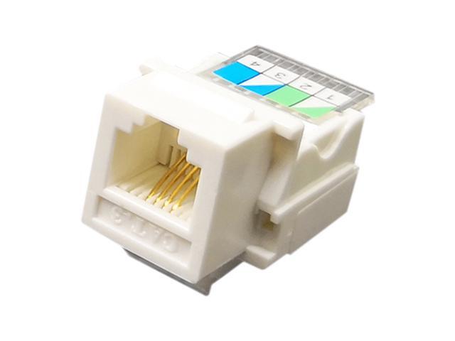 White RJ11 6P4C Headset Telephone Module Keystone Jack Socket Phone module/%/%