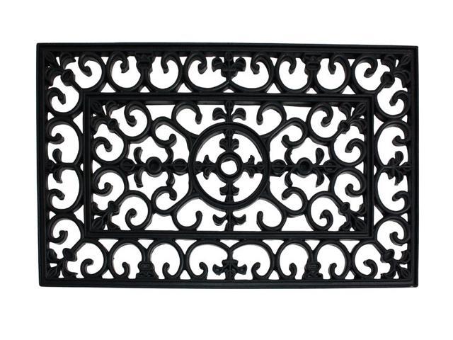 J And M Home Fashions Natural Rubber Wrought Iron Doormat 18 X 30