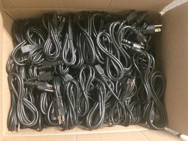 LOT 100 USED Computer//Monitor//Printer AC Power Cord 3Prong US Standard Cable