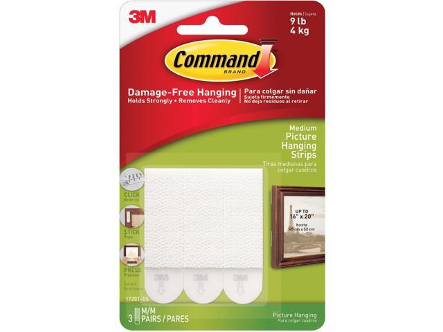 3M 17069 Command Strips and Large Wire Hooks 1 Hook, 2 Strips