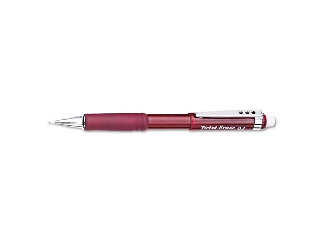 Pentel Twist-Erase III Mechanical Pencil 0.7 mm Red Barrel QE517B