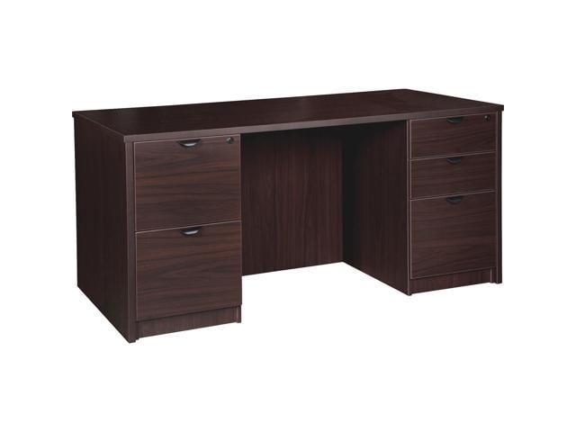 Lorell PD3060DPES Prominence 2.0 Espresso Laminate Double-Pedestal Desk ...